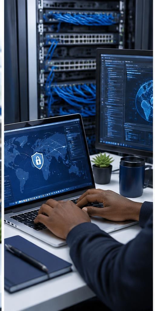Illustrative cybersecurity learning scene