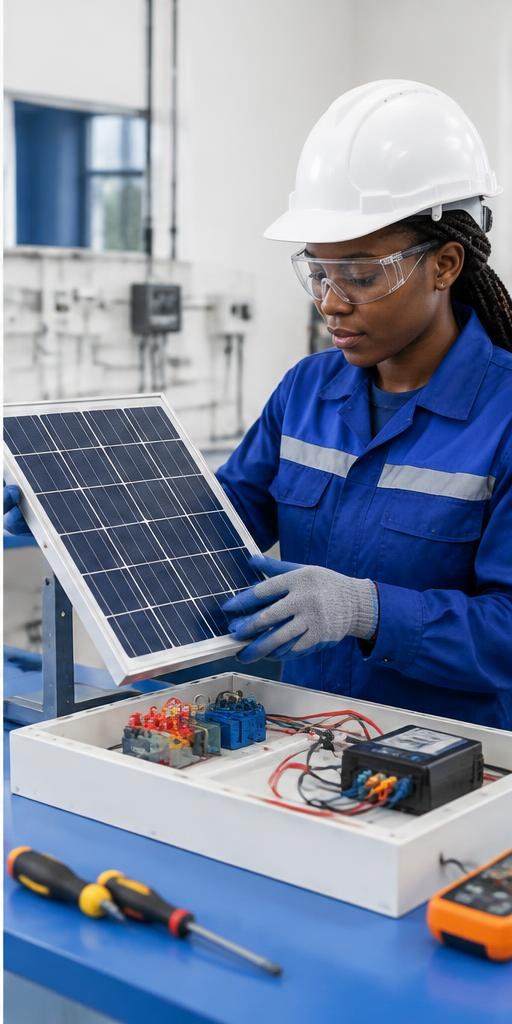 Illustrative electrical & technical learning scene