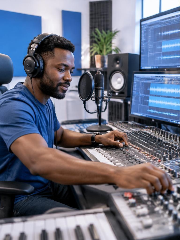 Illustrative music & production learning scene